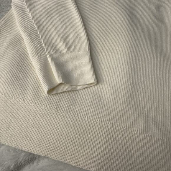 Theory Large Cream Crew Neck Sweater Men’s - Picture 2 of 5